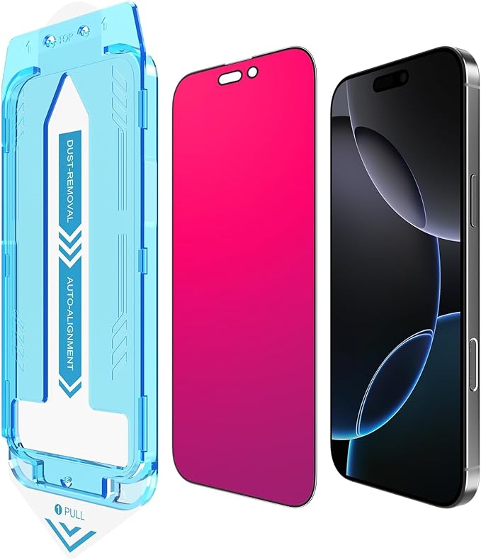 EGKimBa for iPhone 16 Plus Privacy Screen Protector, Gradient Color, Bubble Free by RainbowColorful
