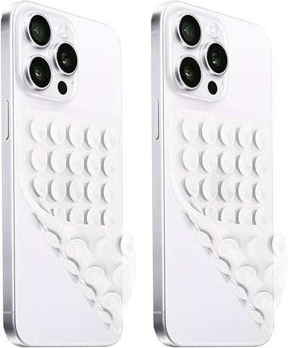 2 Pack Silicone Suction Cup Phone Case Mount Double Sided, Hands-Free Strong by LvShuLiangPin