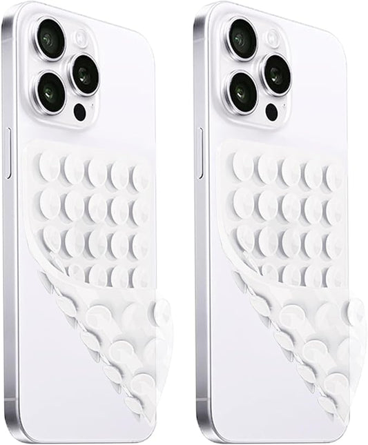 2 Pack Silicone Suction Cup Phone Case Mount Double Sided, Hands-Free Strong by LvShuLiangPin