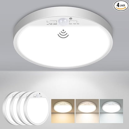 slochi 4Pack Motion Sensor Light Indoor Wired PIR, 3000K/4000K/6500K Closet by CeilingLights
