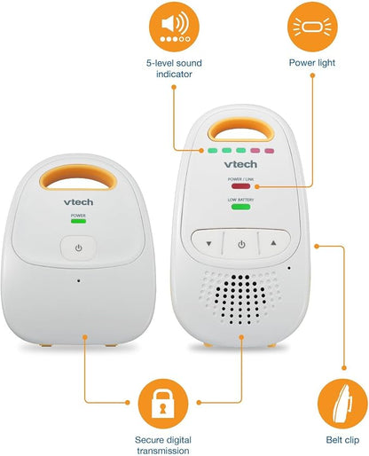 VTech Audio Baby Monitor — No Static DECT 6.0, No WiFi, Hack-Proof | 8Hr Battery - Image 6