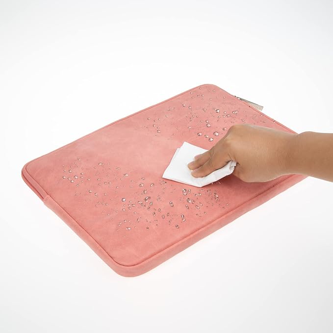 RAINYEAR 16 Inch Laptop Sleeve PU Suede Leather Case Protective Padded Zipper - Image 4