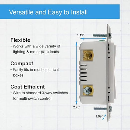 HomeSeer Smart Light Switch, 800 Series Long Range Z-Wave Technology, Includes - Image 5