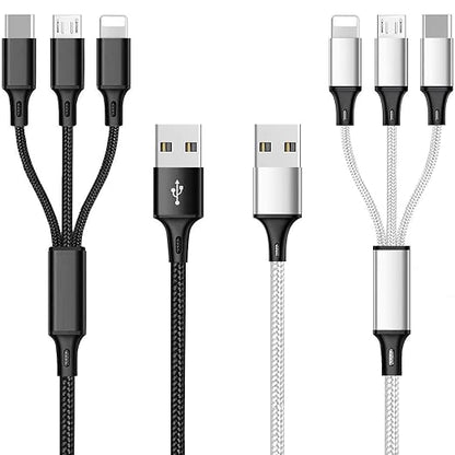 Multi USB Charging Cable 3A, 3 in 1 Fast Charger Cord Connector by Souina