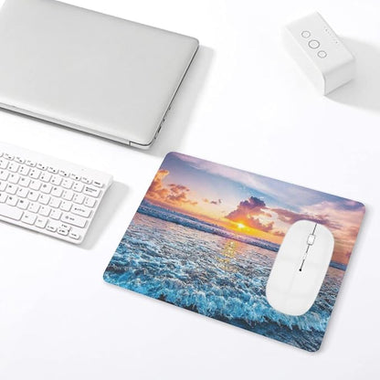 Sunset Ocean Wave Mouse Pad, Square Mousepad, Waterproof Mouse Mat Non-Slip - Image 5