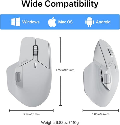 Rapoo MT760 PRO Wireless Mouse, NearLink + Bluetooth 5.0 Multi-Device, 12K DPI - Image 9