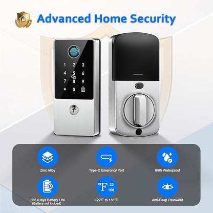 Smart Door Lock Deadbolt, Keyless Entry Door Lock - Image 5