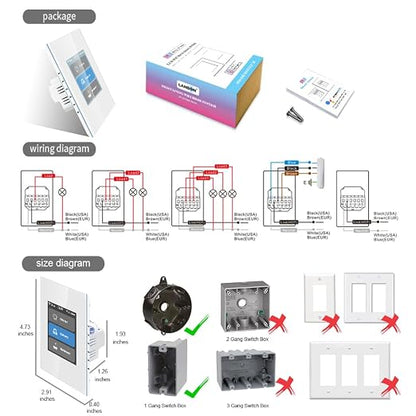 LANBON Smart Light Switch, 1/2/3 Gang, 3 Way - Image 9