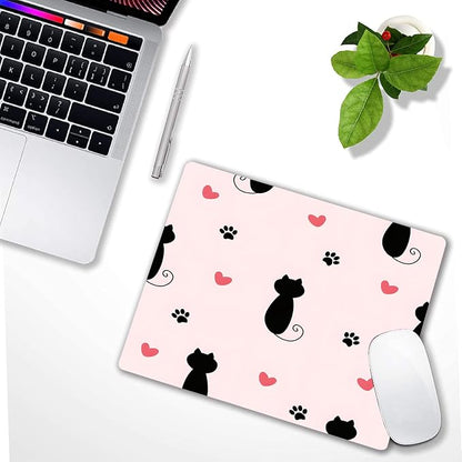 Cute Heart Cartoon Black Cat Paw Custom Mouse Pad - Image 6