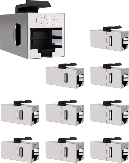 10 Pack Cat 6 Shielded Keystone Coupler, Cat6 Keystone Jacks Female to Female by VANDESAIL