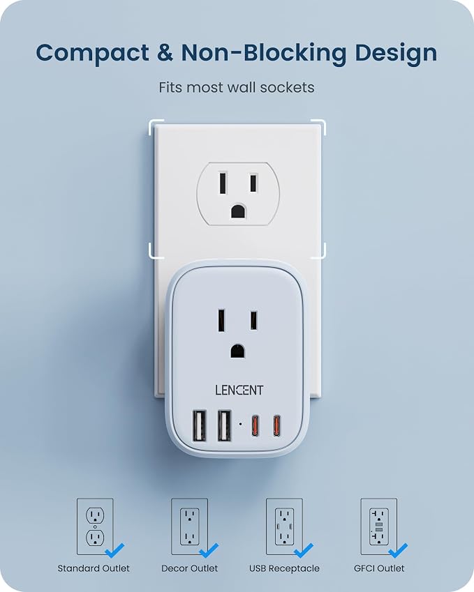 LENCENT Multi Plug Outlet Extender - Image 5