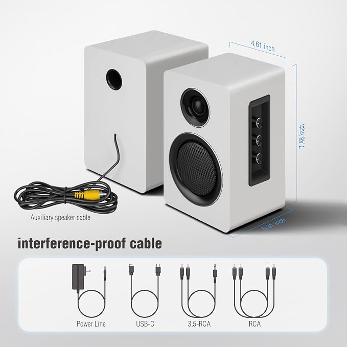 Computer Speakers for Desktop PC, Active Bookshelf Speaker - Image 7