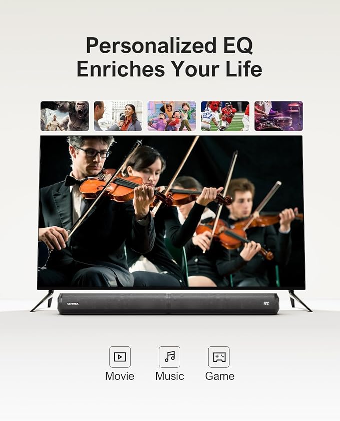 ULTIMEA 2.2ch Sound Bar for TV, Peak Power 100W, 2-in-1 Detachable Bluetooth - Image 6
