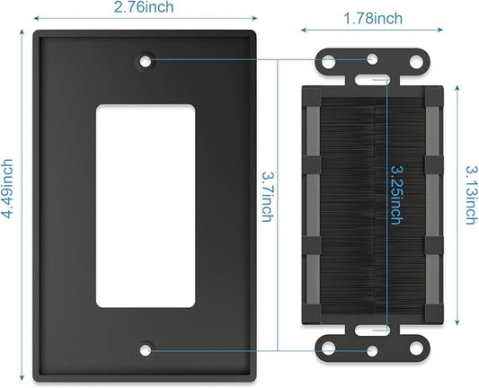 Iwillink Brush Wall Plate, Cable Pass Through Insert - Image 2