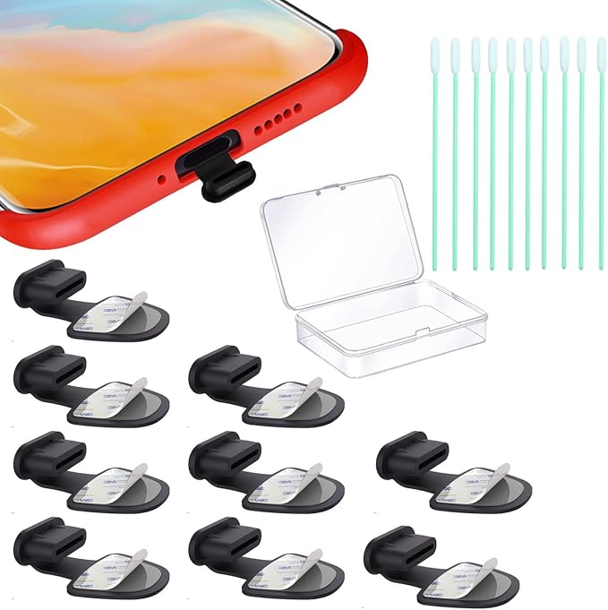 USB C-Type Anti Loss Dust Plugs, USB C-Type Port Silicone Dust Covers, by Jstincal
