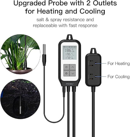 MOES Smart WiFi Cooling Heating Thermostat Outlet, Tuya Digital Temperature - Image 8