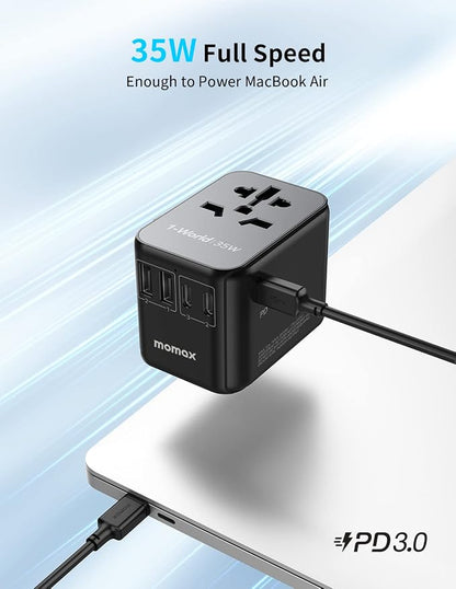 MOMAX Universal Travel Adapter, PD 35W Fast International Power Adapter - Image 4