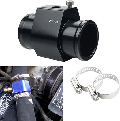 Dewhel Aluminum Black Water Temp Meter Temperature Gauge Joint Pipe Radiator by DEWHEL