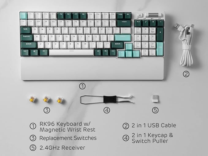 RK ROYAL KLUDGE RK96 RGB Limited Ed, 90% 96 Keys Wireless Triple Mode - Image 8