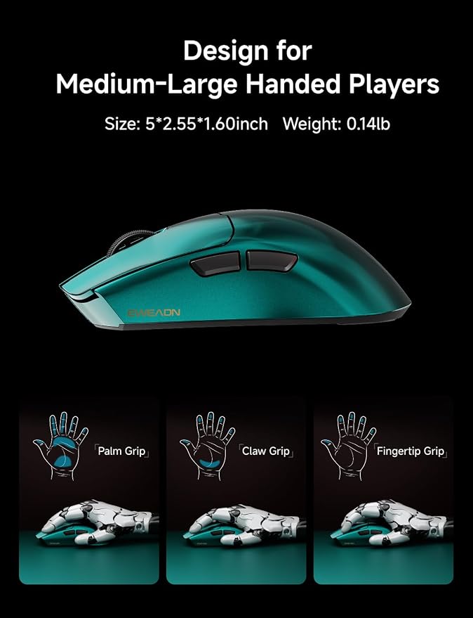 S9 Max Wireless Gaming Mouse, 59G Ergonomic Computer Mouse, Triple Modes - Image 7