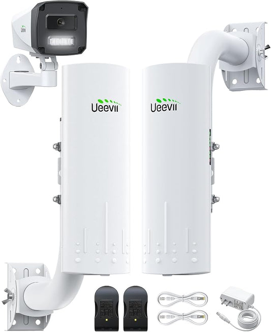 UeeVii Wireless Bridge with Camera: Long Range Point to Point Security System by UeeVii