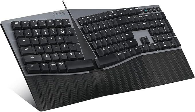 Perixx PERIBOARD-535BL Wired Ergonomic Mechanical Full-Size Keyboard - Image 4