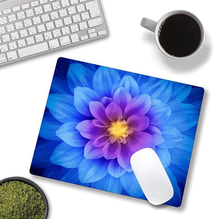 Blue Watercolor Lotus Flower Mouse Pad, Custom Design, 9.5x7.9 Inch, Non-Slip - Image 4