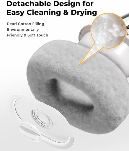 Kindle Pillow Stand – Soft Grey Fuzzy Tablet Holder - Image 7
