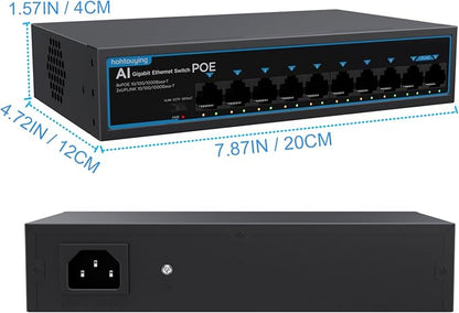 8 Port Gigabit PoE Switch with 2 Gigabit Uplink, 802.3af/at, 120W Built-in Power - Image 7