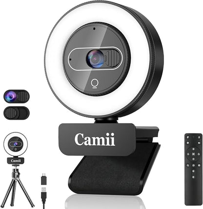 4K Webcam with Light, HD Webcam by Camii