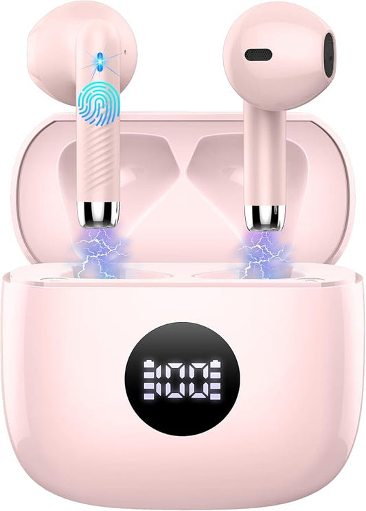 Wireless Earbuds, 40H Playback Mini Case IP7 Waterproof Sports Earphones by Jxrev