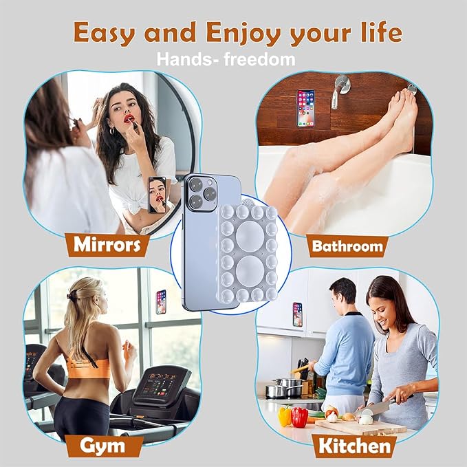 ZYCCER Double Sided Silicone Suction Phone Holder Mount, Compatible - Image 7