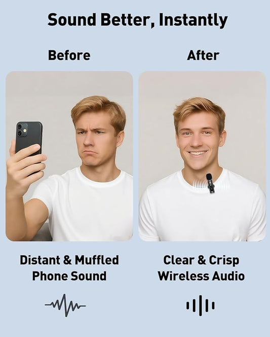 USB C Lavalier Microphone Wireless Mini Mic - Image 2