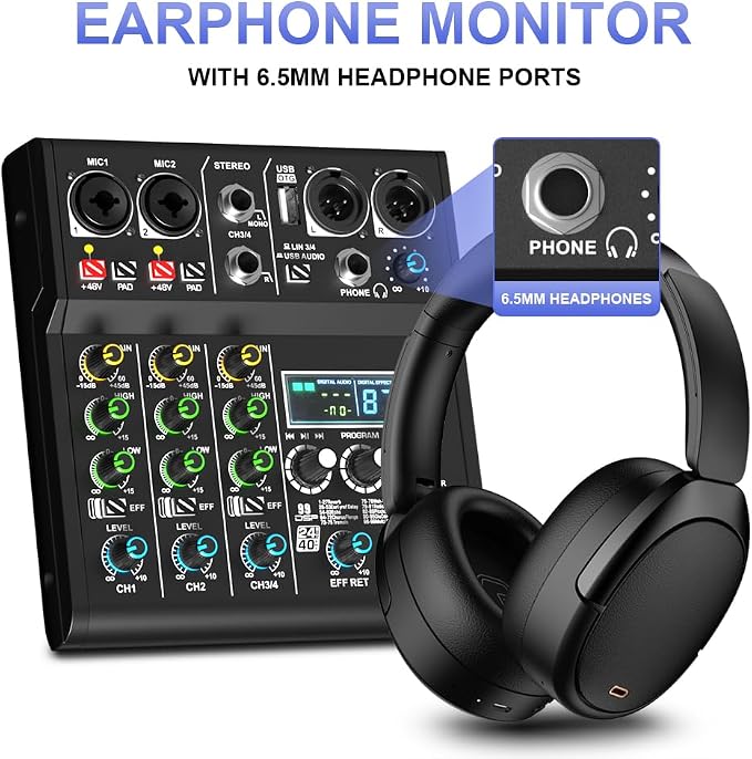 mw-4 black 4Channel Audio Mixer - Image 5