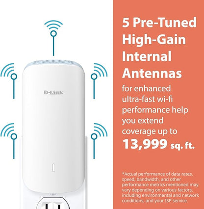 D-Link AX3000 Mesh WiFi 6 Range Extender, 999 sq. ft. - Image 2