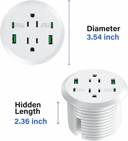 3 inch Desktop Power Grommet USB C, 40W Fast Charging Station, Furniture - Image 6