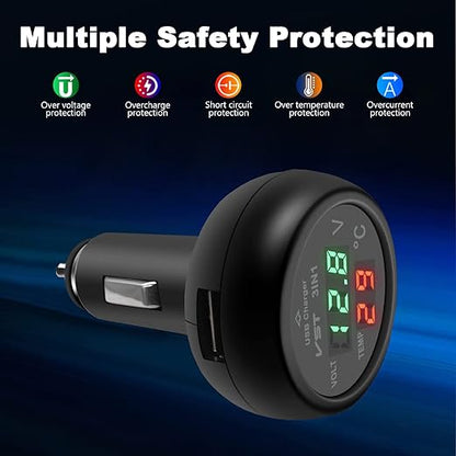 3 in 1 Car Voltmeter, USB Charger Adapter Auto Cigarette Lighter Plug Voltage - Image 5