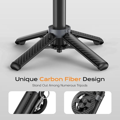 Mini Magnetic Selfie Stick, 360° Rotation Carbon Fiber Cell Phone Tripod - Image 4