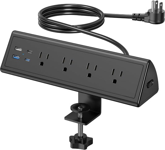 Jgstkcity Desk Clamp Power Strip, 20W Fast Charging Station, Surge Protector by Jgstkcity