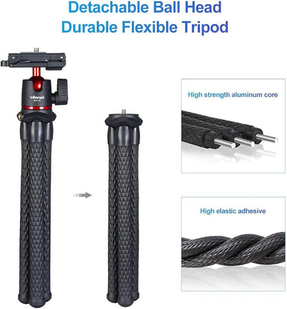 ULANZI Camera Tripod, Mini Flexible Stand w Hidden Phone Holder w Cold Shoe - Image 4