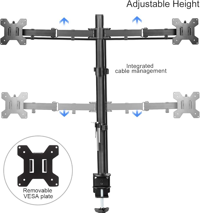 Suptek Dual Monitor Desk Mount, Adjustable Dual Monitor Arm - Image 5