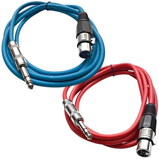 Seismic Audio - SATRXL-F6-2 Pack of 6 Foot 1/4 Inch TRS to XLR Female Patch by SeismicAudio