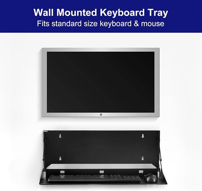2 Pcs 24 Inch Keyboard Wall Mount Foldable Fits Standard Computer Keyboard - Image 4