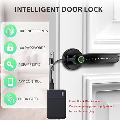 Smart Door Lock with Knob, Keyless Entry Door Locks with Handle, Fingerprint - Image 5
