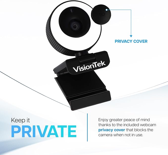 VisionTek VTWC40 Premium Autofocus Full HD 1080P 60FPS Webcam, Chromebook - Image 4