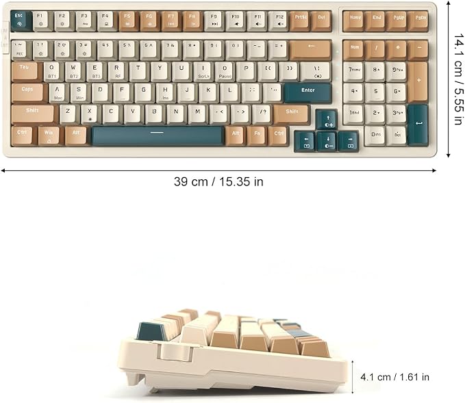 Wireless Mechanical Keyboard, Triple Mode 2.4G/USB-C/BT Gaming Keyboards 100 - Image 7
