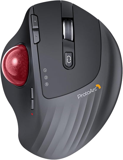ProtoArc Wireless Trackball Mouse, EM01 NL Ergonomic Bluetooth Rollerball Thumb by ProtoArc