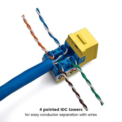 trueCABLE Cat6 Keystone Jack, Unshielded, 90 Degree Punch-Down, PoE++ 100W - Image 4