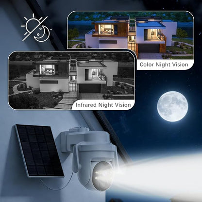 2K Solar Camera Outdoor Wireless, 2.4Ghz WiFi Battery Camera, 355° View - Image 7