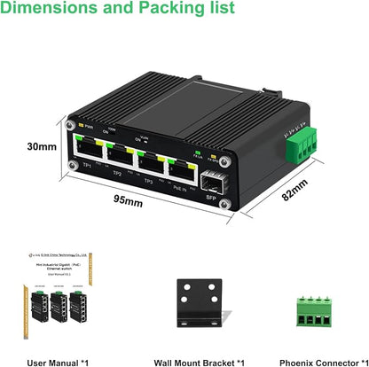 Mini Industrial 4 Port 10/100/1000Mbps Gigabit Ethernet Switch - Image 6